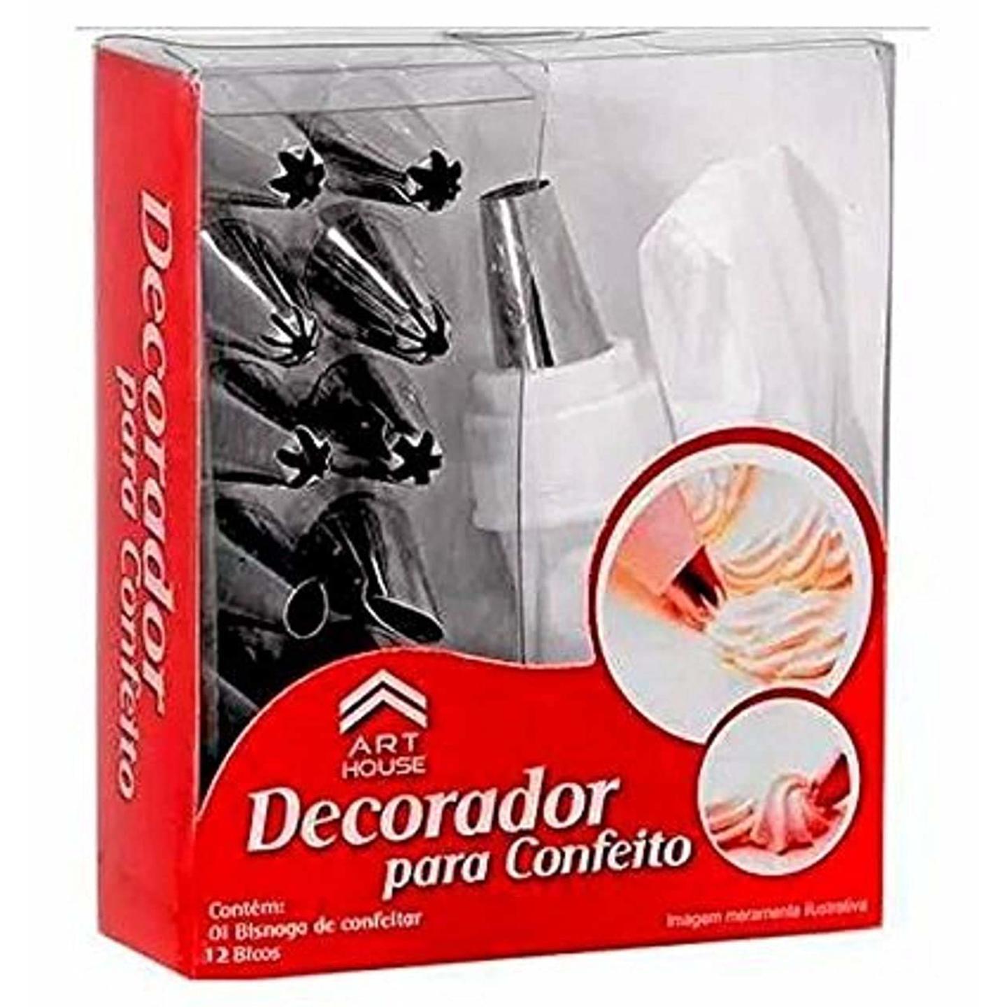 12 Piece Cake Decorating Set Frosting Icing Piping Bag Tips with Steel Nozzles