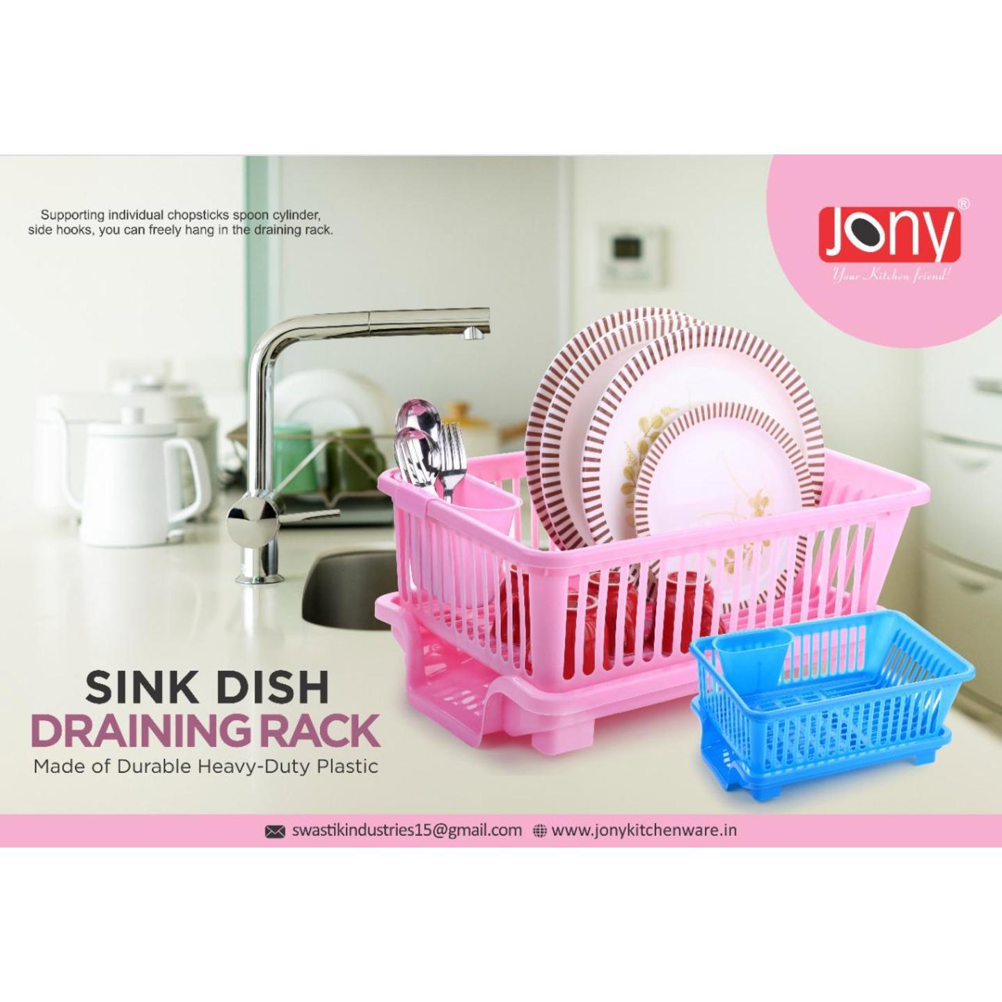 Cutting EDGE Durable Plastic Kitchen Sink Large Dish Rack Drainer Drying Rack Washing Basket with Tray for Kitchen, Dish Rack Organizers, Utensils Tools...