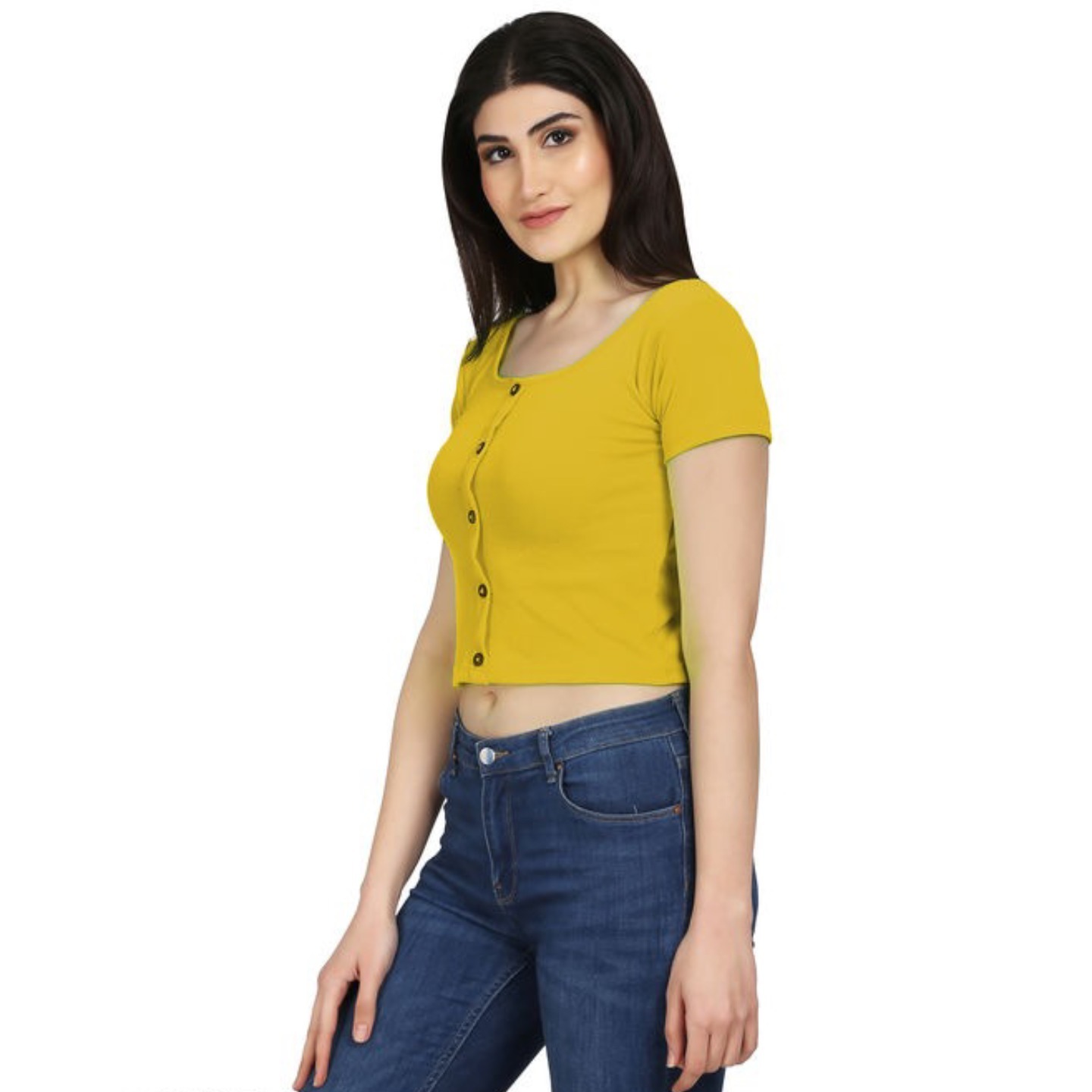 Stylus button crop top