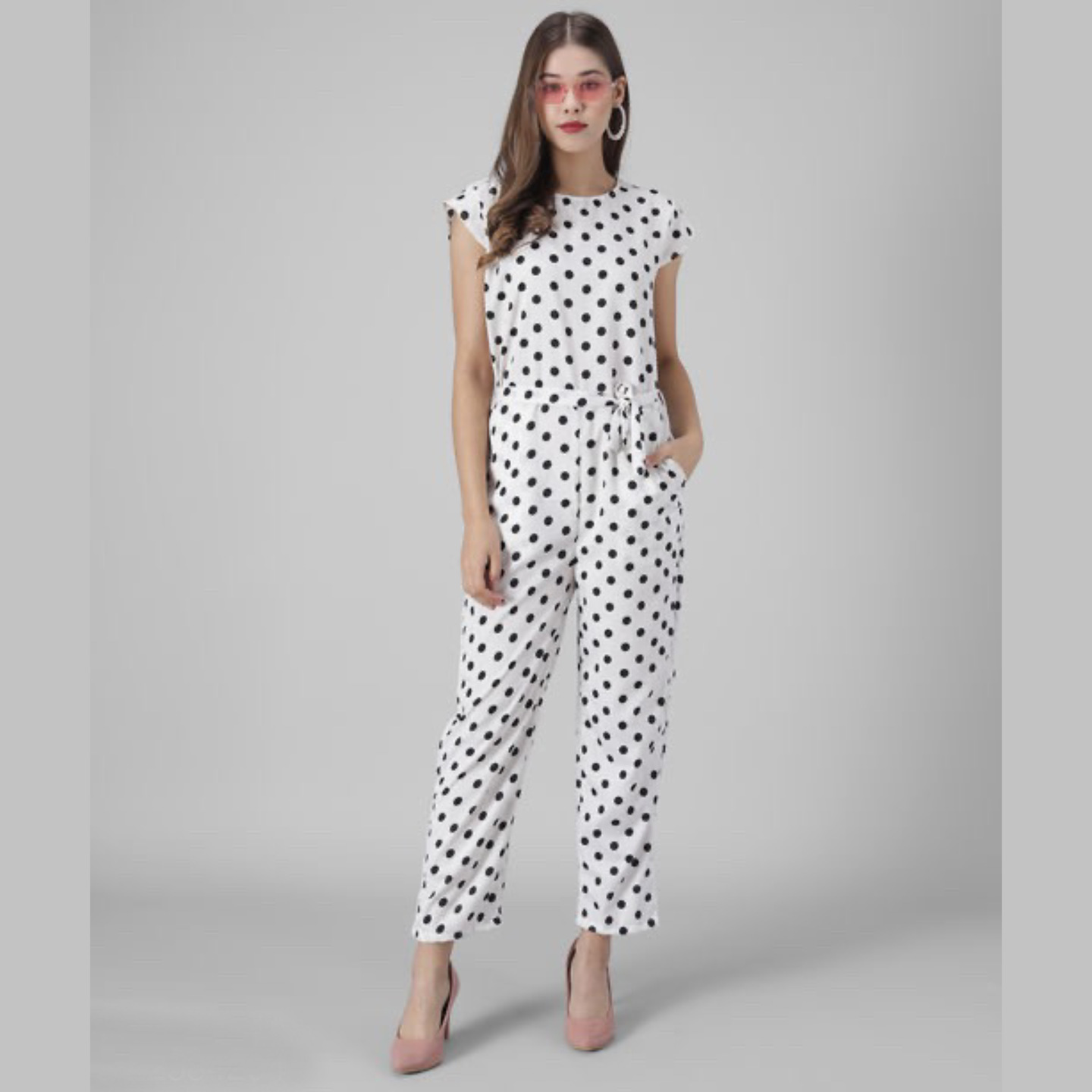 White dot jumpsuit 