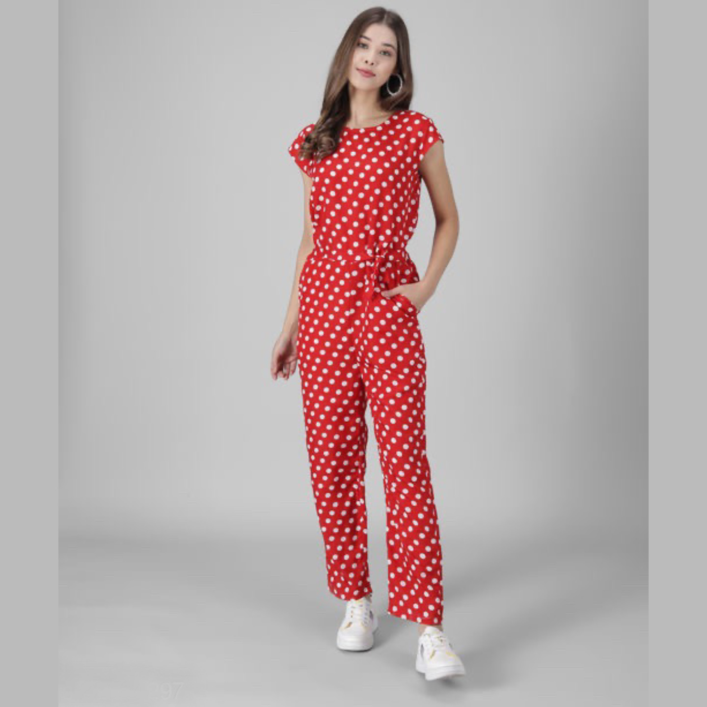 Red dot jumpsuit 