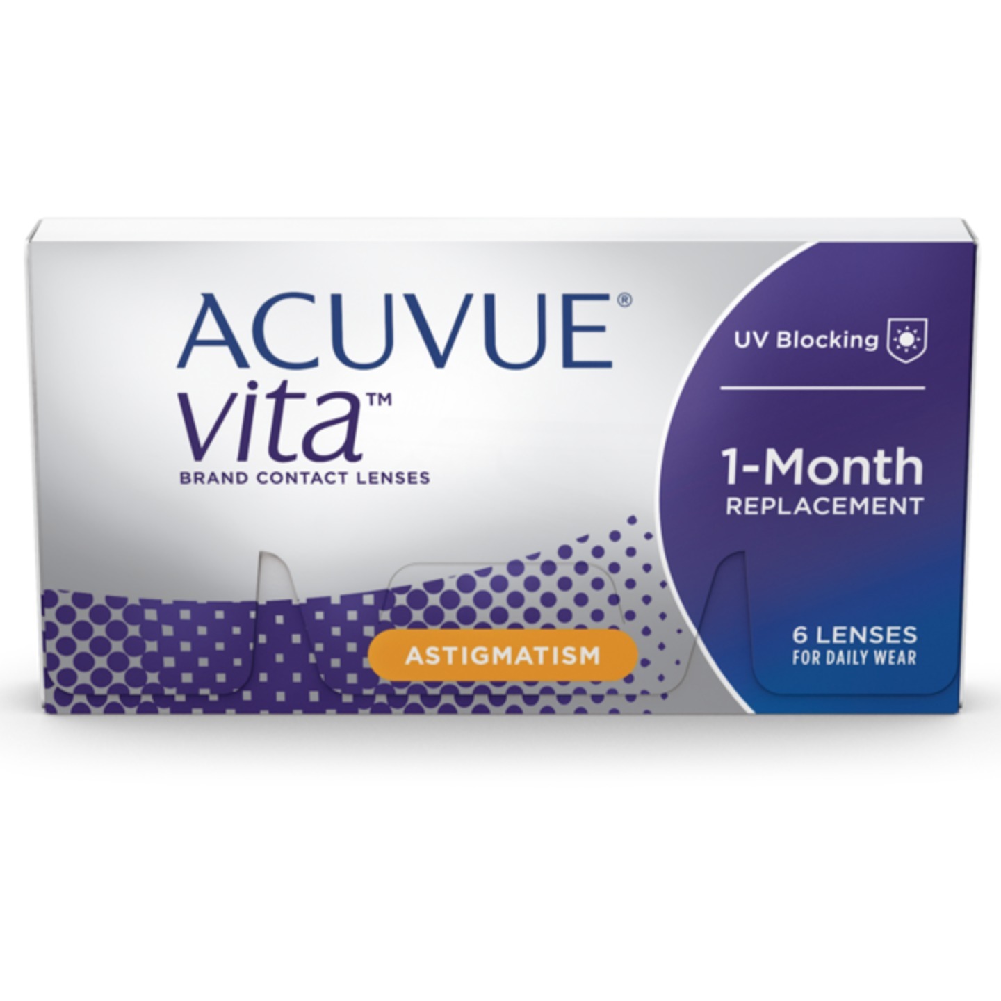 Acuvue Vita for Astigmatism monthly disposable contact lenses