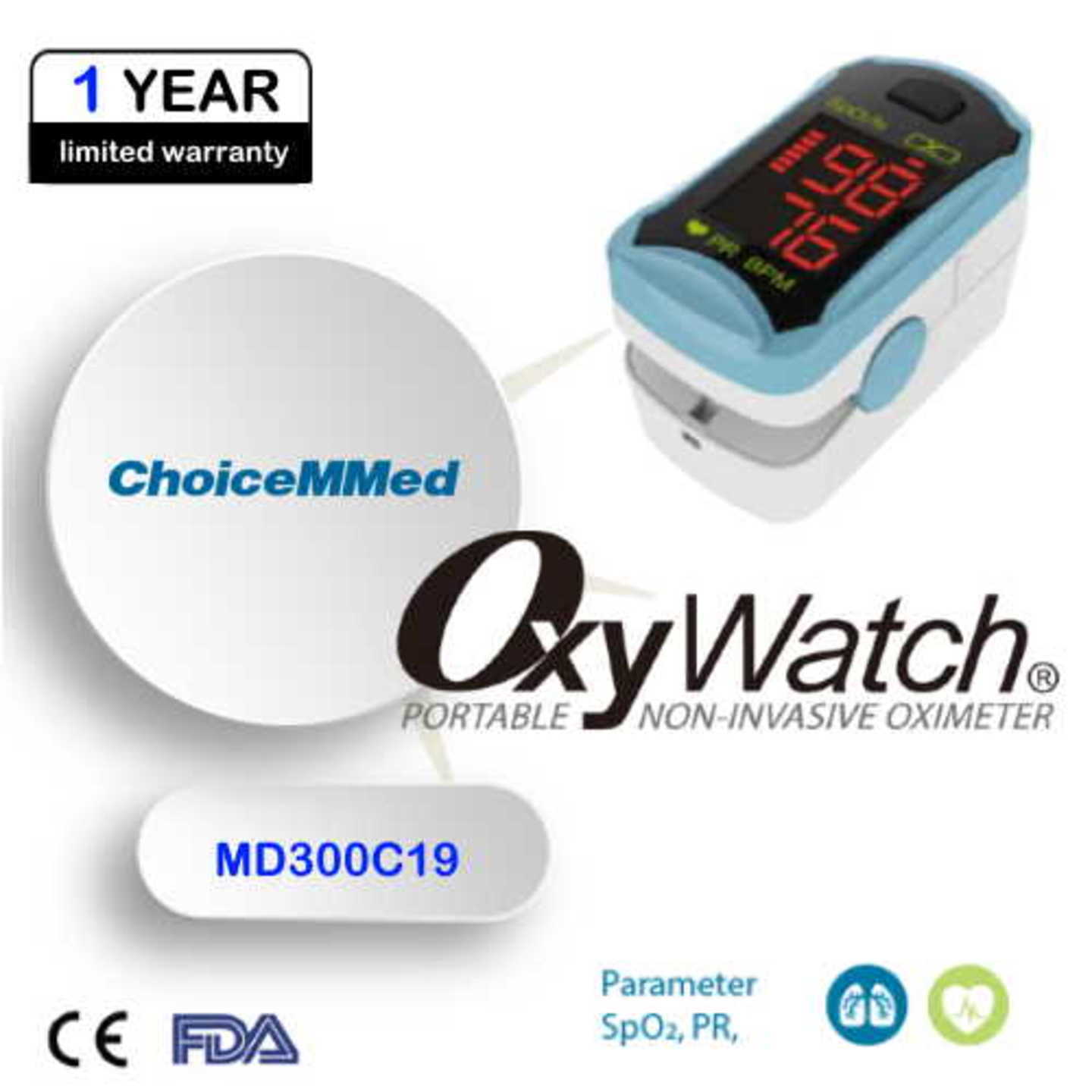 ChoiceMMed Fingertip Pulse Oximeter Oxywatch