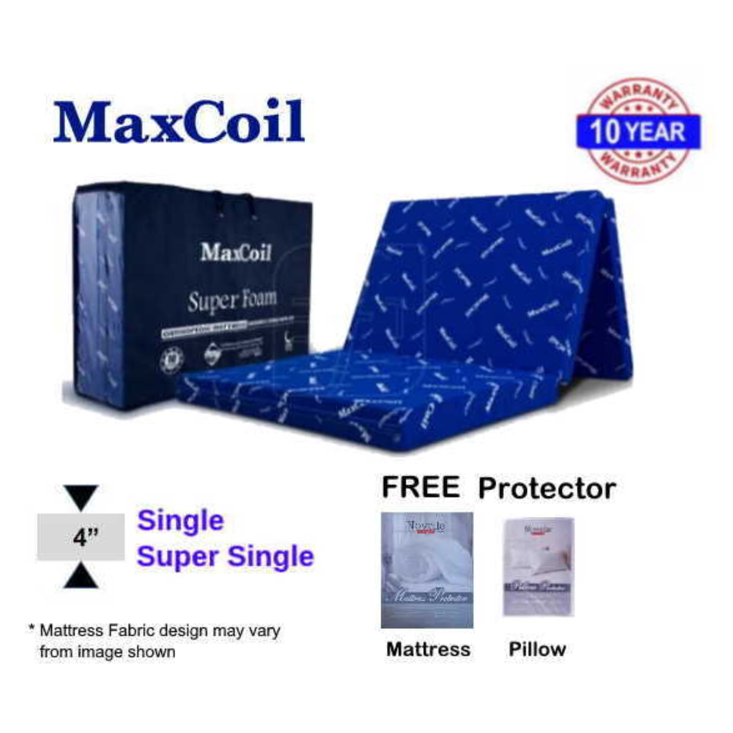 MaxCoil SUPERFOAM Foldable 4in MattressSingle