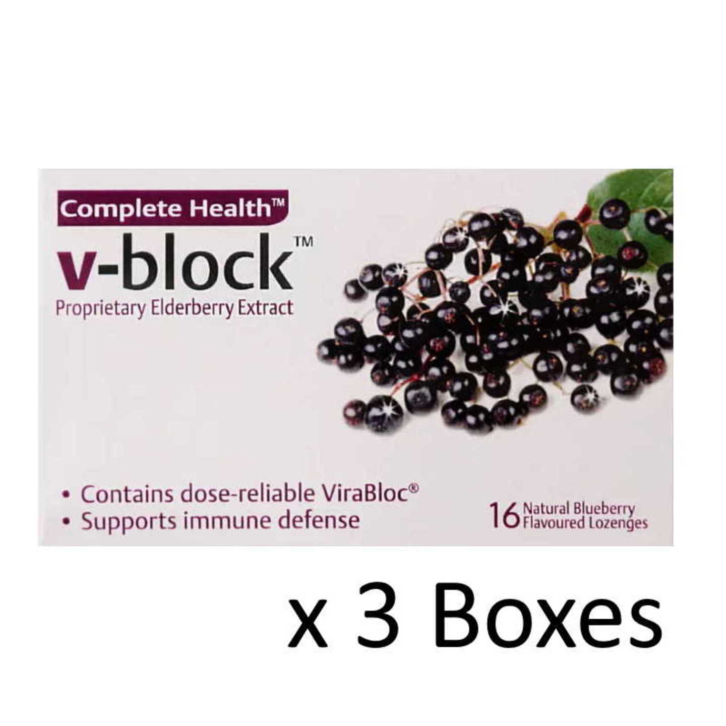 V-Block Elderberry Extract Lozenges 3 Box