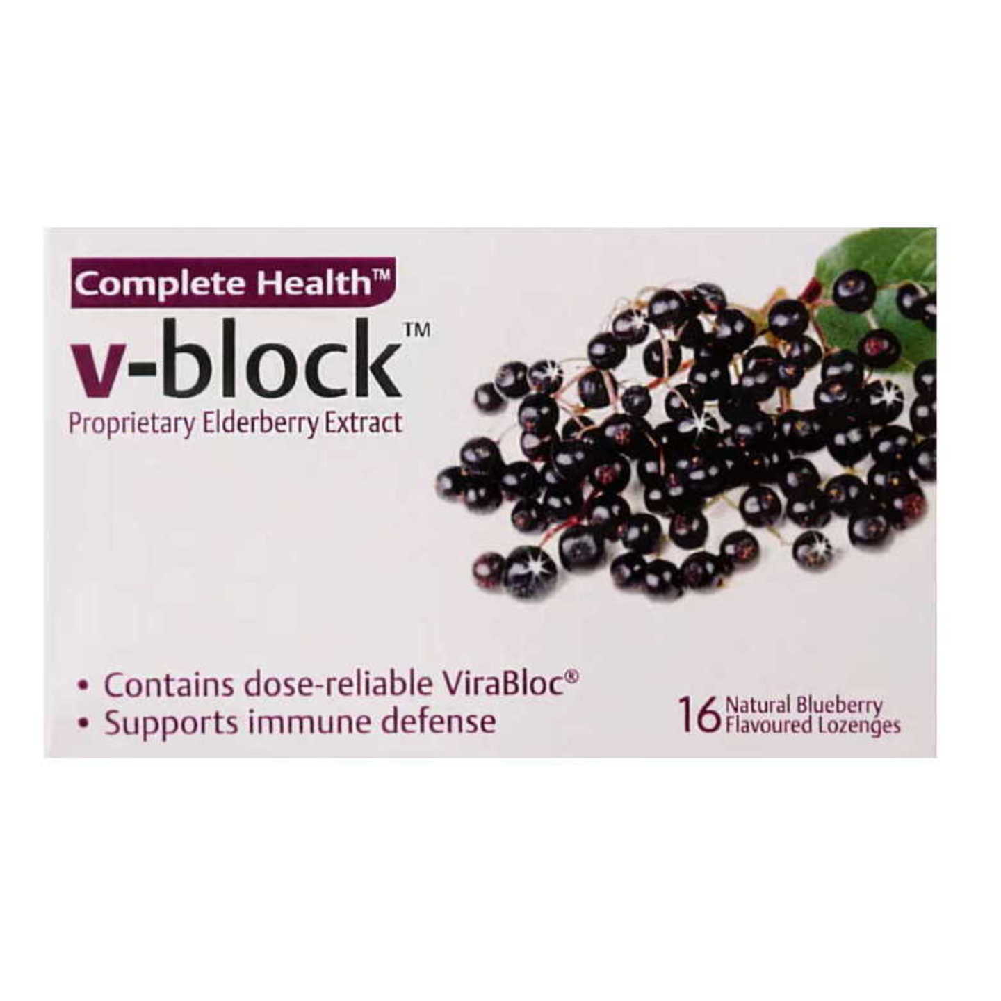 V-Block Elderberry Extract Lozenges 1 Box
