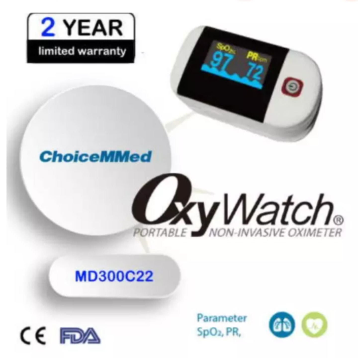 ChoiceMMed Fingertip Pulse Oximeter Oxywatch