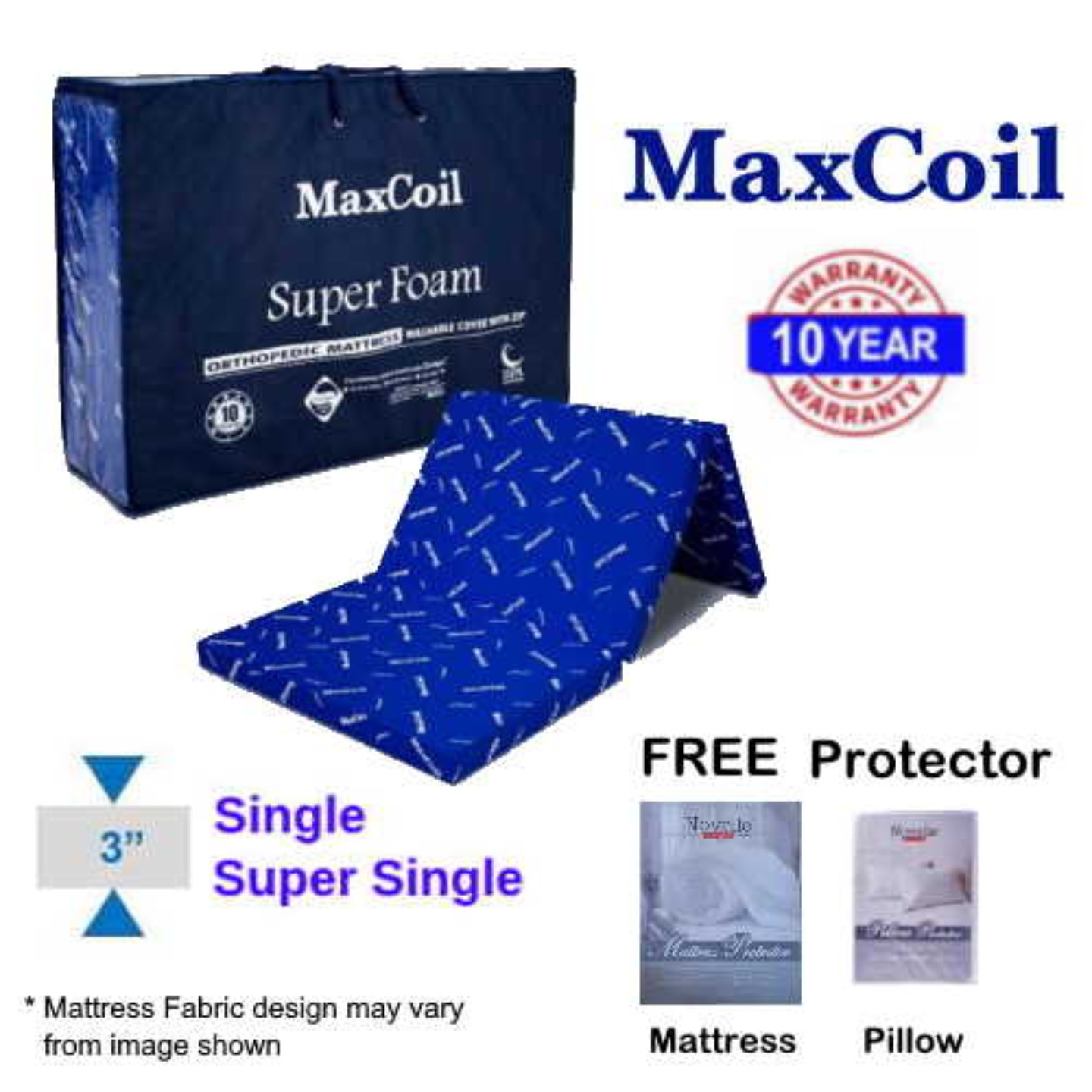 MaxCoilSUPERFOAM Foldable 3in Mattress Single