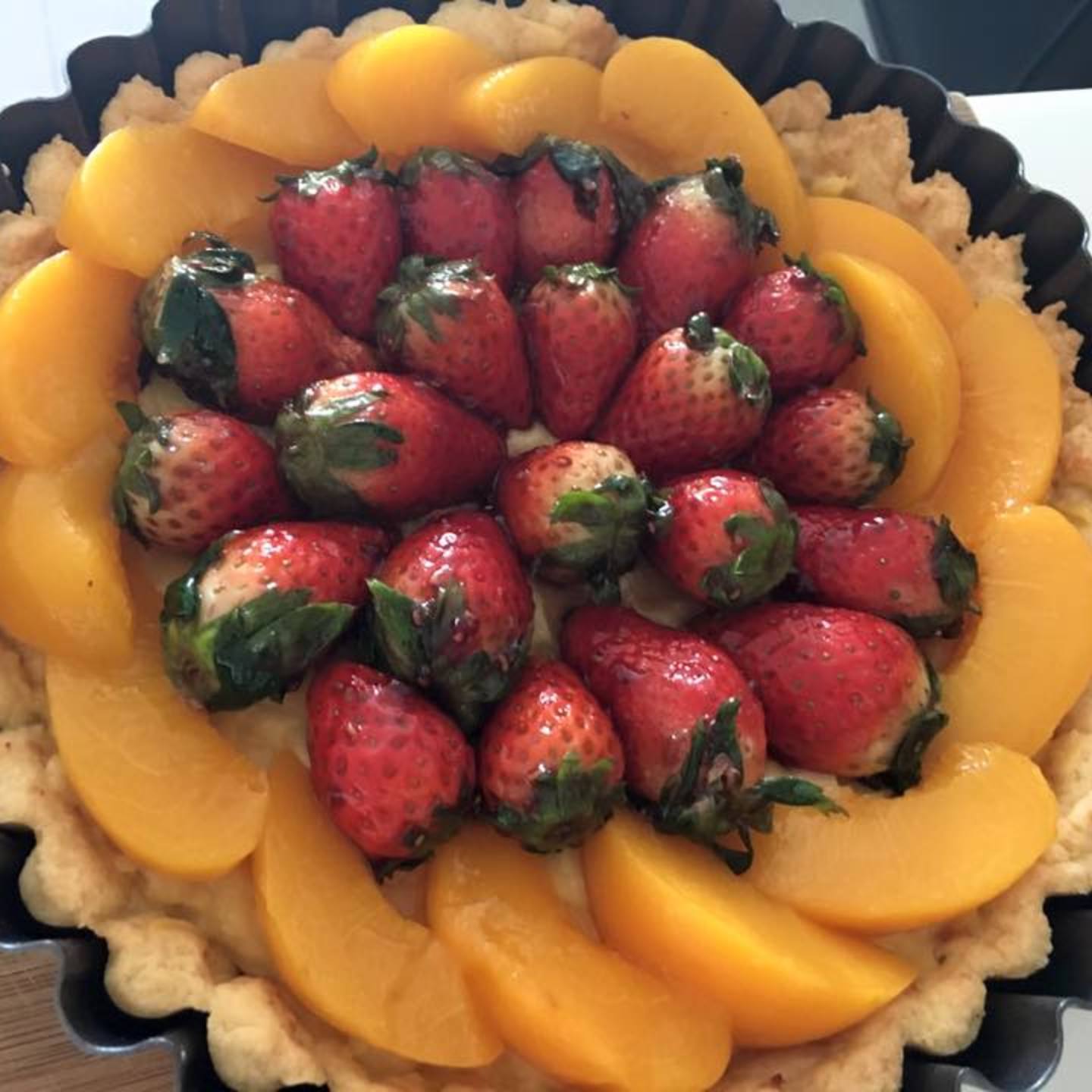 Abundant Strawberries & Peaches Tart