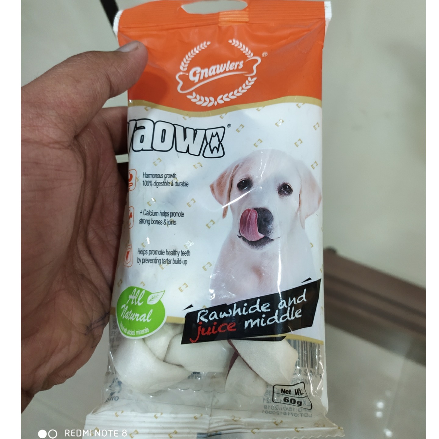 Gnawlers Yaow Raw Hide And Juice Middle 60g