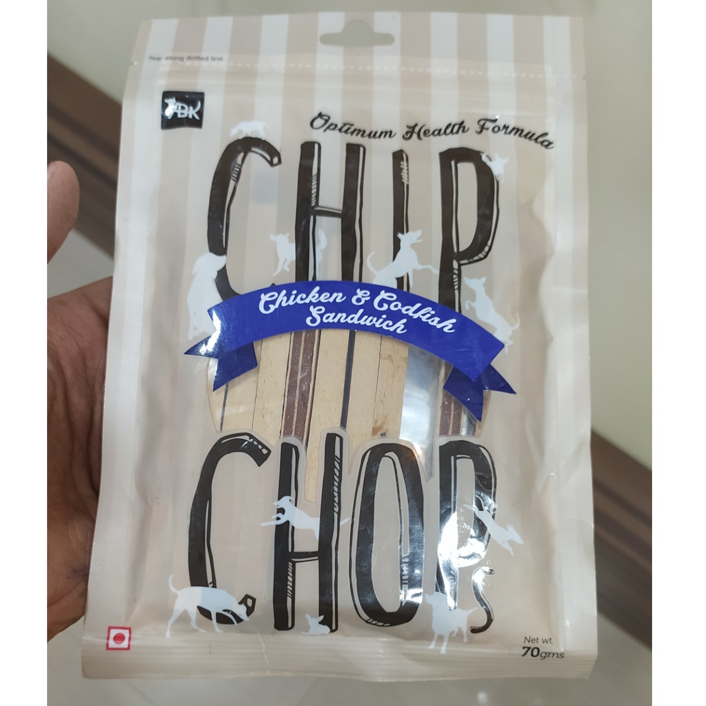 ABK Imports Optimum Health Formula CHIP CHOP Chicken & Codfish Sandwich 70g