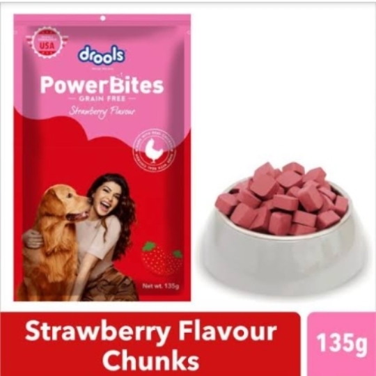 Drools Treats Powerbites-Strawberry 135 g