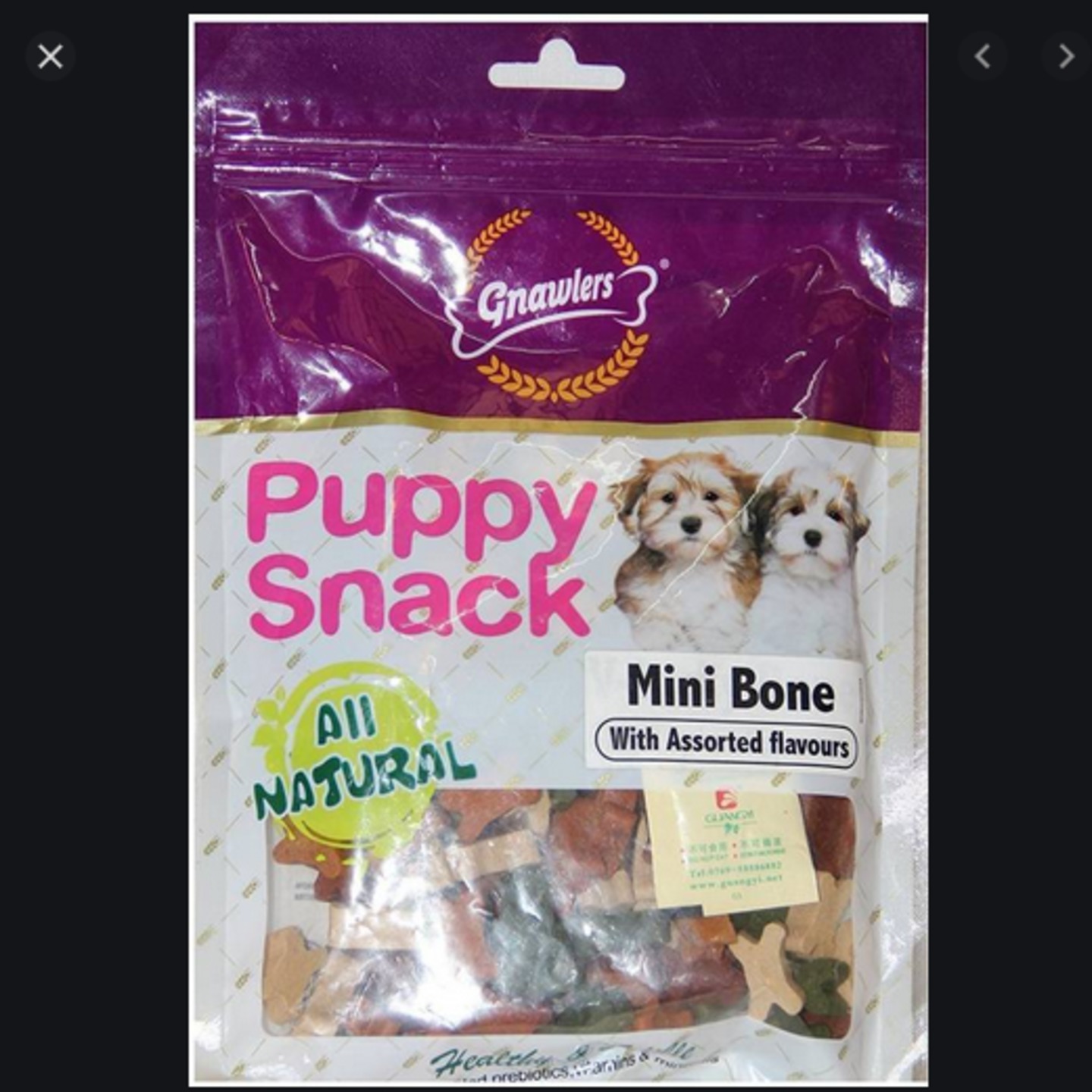 Gnawlers Puppy Snack Mini Bone With Assorted Flavours