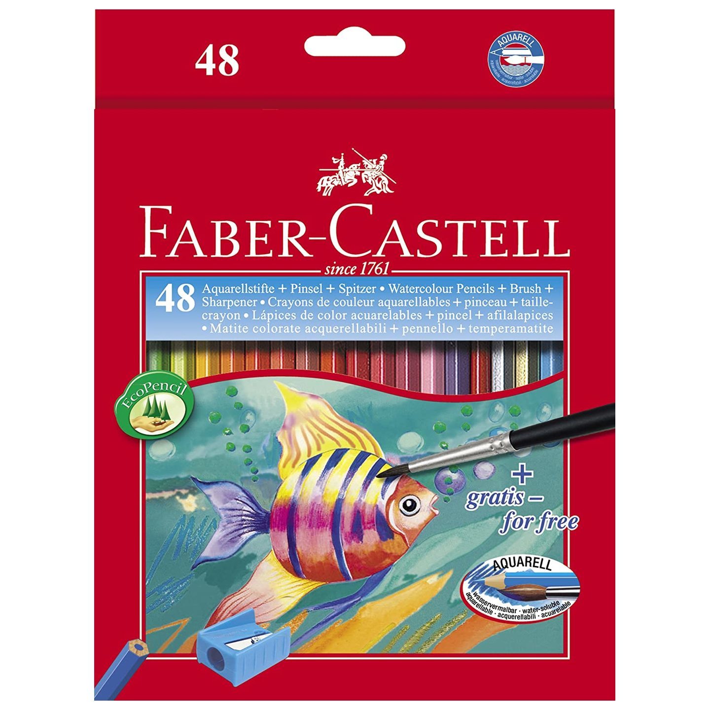 Faber-Castell Design Series Aquarelle Full Length Water Color Pencils - 48 Shades