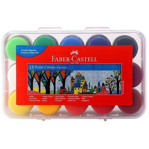 Faber-Castell Poster Color Plastic Box - Pack of 15 (Assorted)
