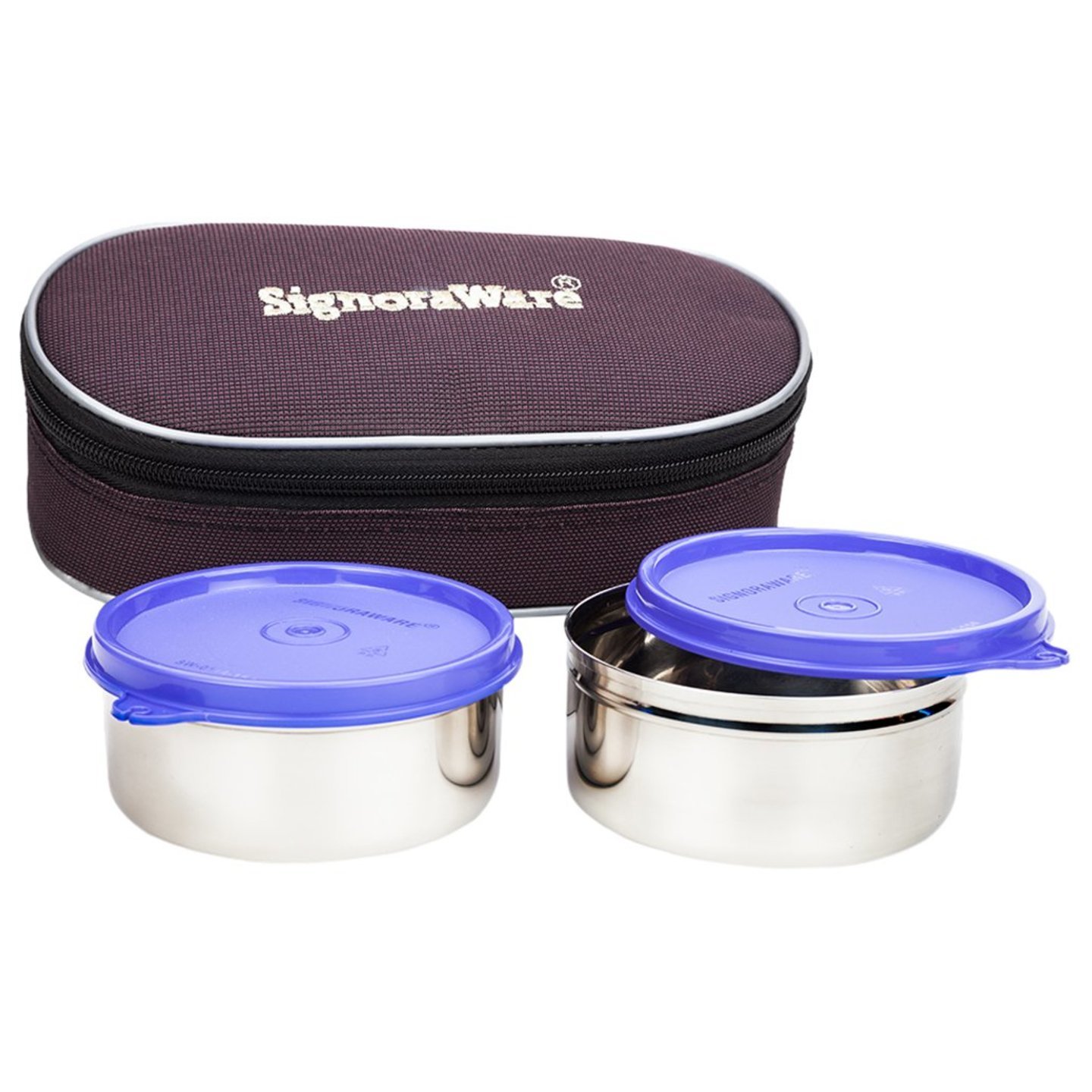 Signoraware Midday Max Fresh Stainless Steel Lunch Box Set, 350ml, Set of 2,