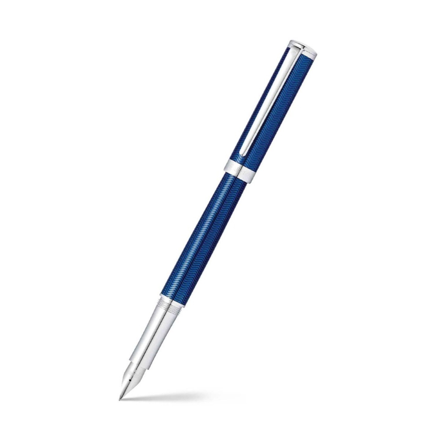 Sheaffer 9243 Intensity Fountain Pen – Engraved Blue With Chrome Plated Trim