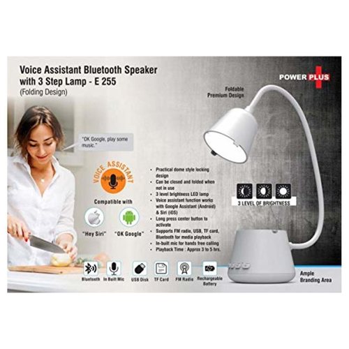 Power Plus Voice Assistant Bluetooth speaker with 3 step lamp folding design