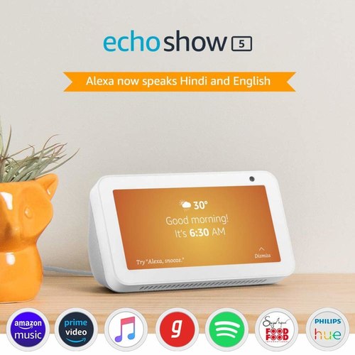 Introducing Echo Show 5 - Smart display with Alexa - 5.5 screen & crisp sound White