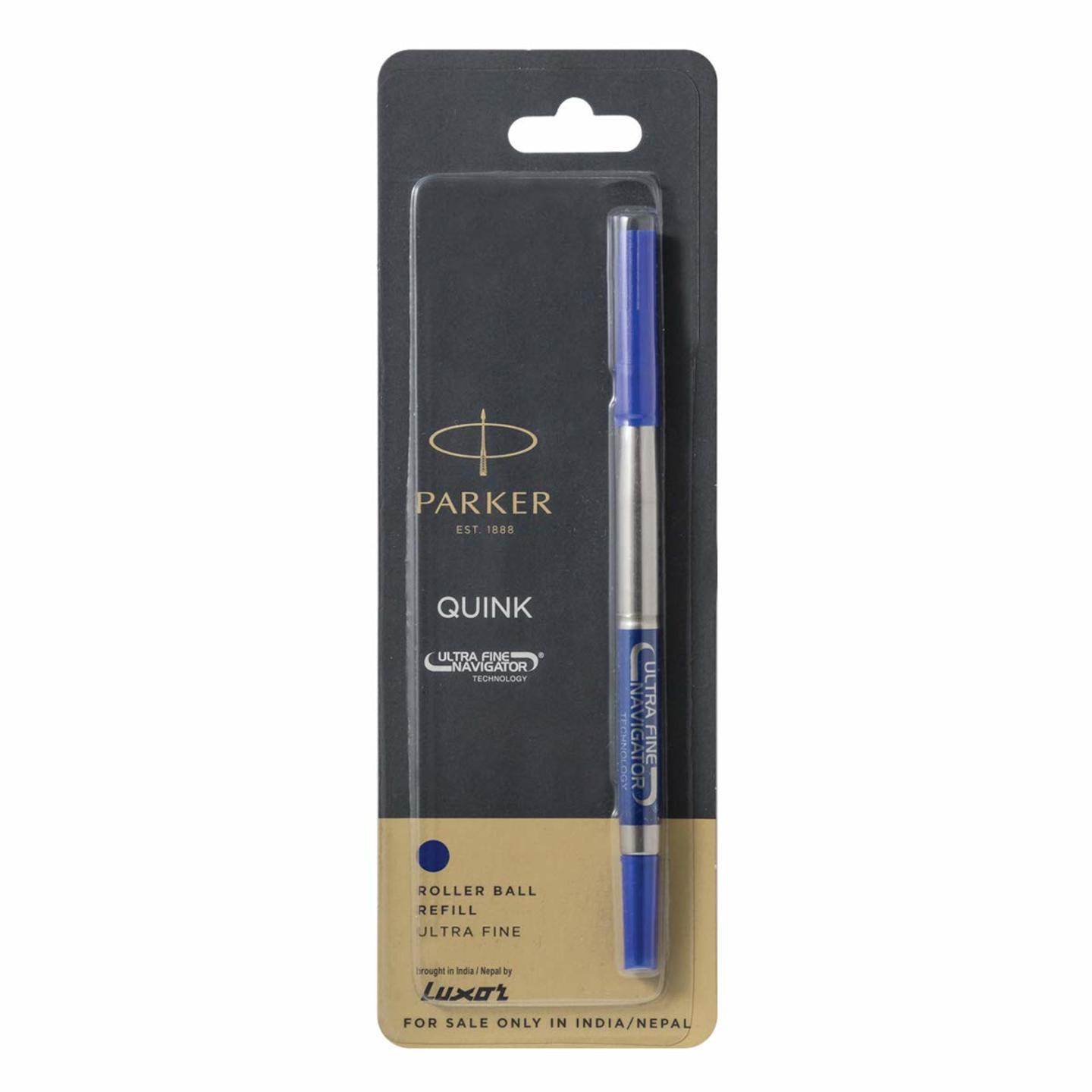 Parker Ultra Fine Navigator Roller Ball Refill, Blue pack of 4