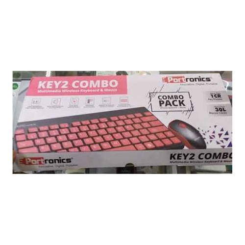 Portronics Key2-A Combo of Multimedia Wireless Keyboard & Mouse, Compact Light-Weight for PCs, Laptops and Smart TV, Black