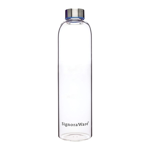 SignoraWare Claro mate Borosilicate Glass Bottle, 1 Liter, Clear