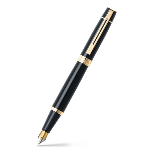 Sheaffer 9325 Gift 300 Fountain Pen – Glossy Black With Gold Tone Trim
