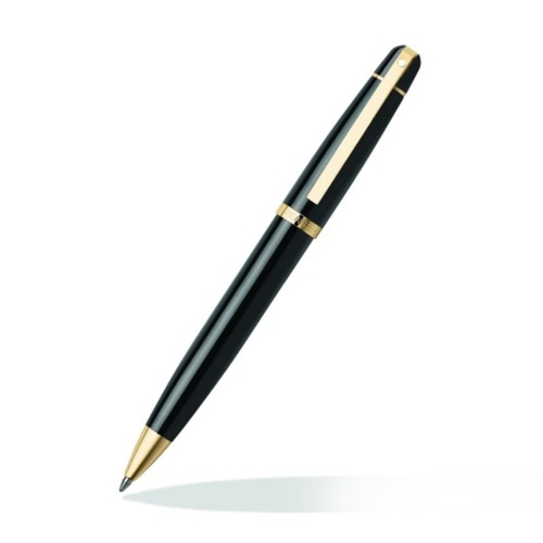 SHEAFFER 500 9334 Gloss Black Gold Trim Ballpoint Pen