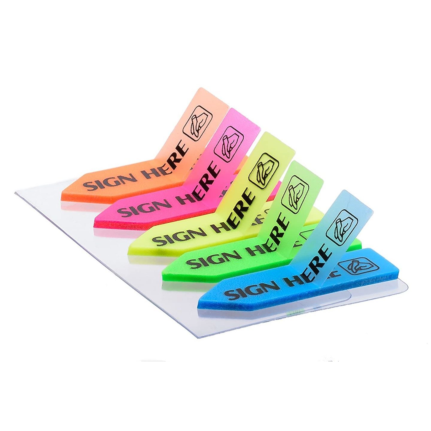 Chrome Neon Prompt Me Flags 25 Sheets Regular, 5 Colors (Set of 4) Pink, Blue, Yellow, Green, Orange)