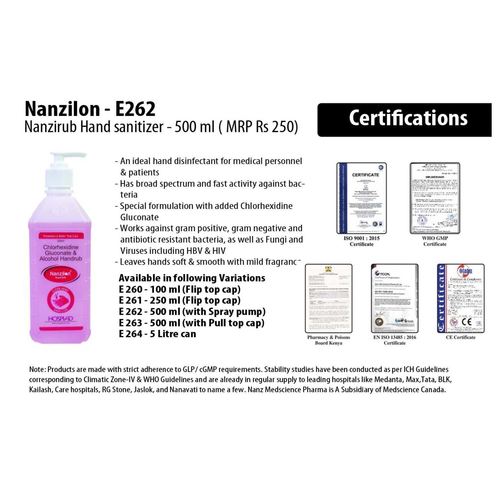 nanzilon Liquid Handrub Hand Rub Pump Dispenser