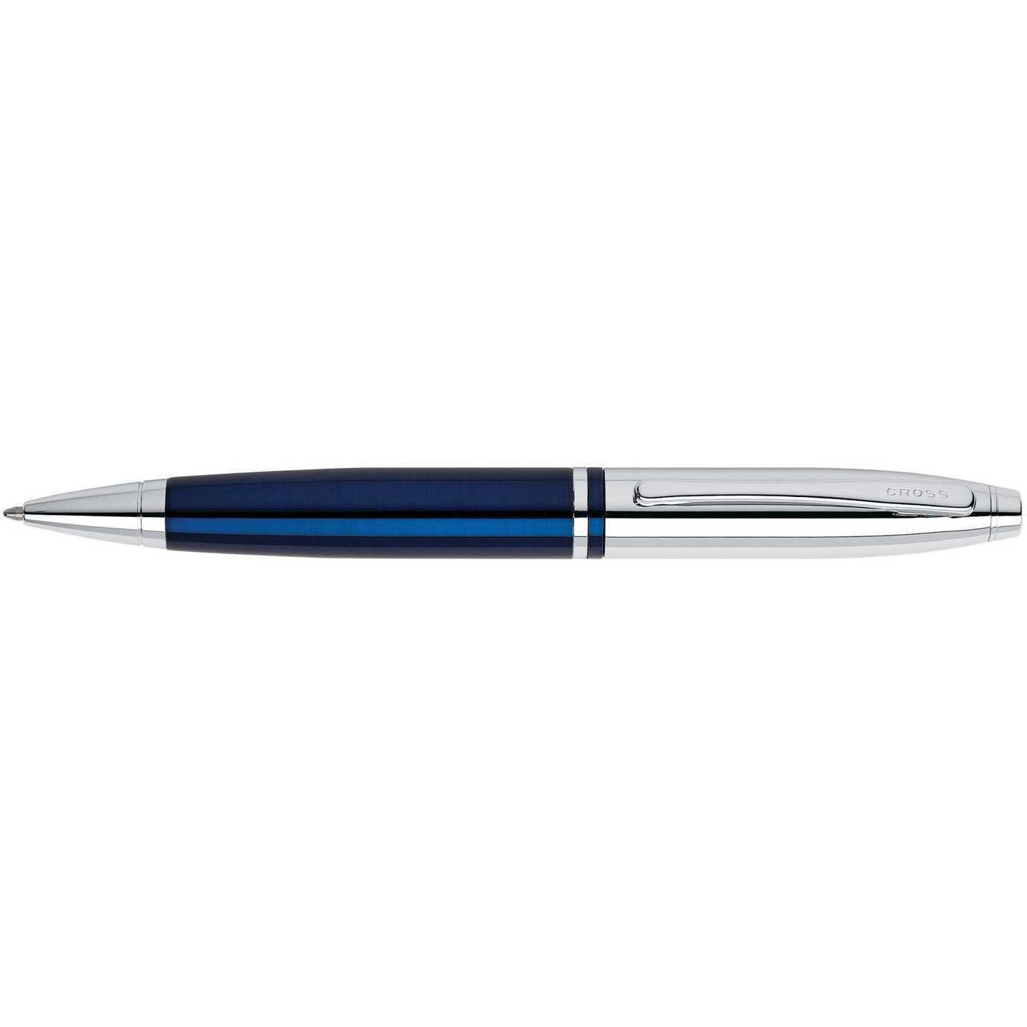 Cross  Calais Chrome & Blue Lacquer Ballpoint Pen