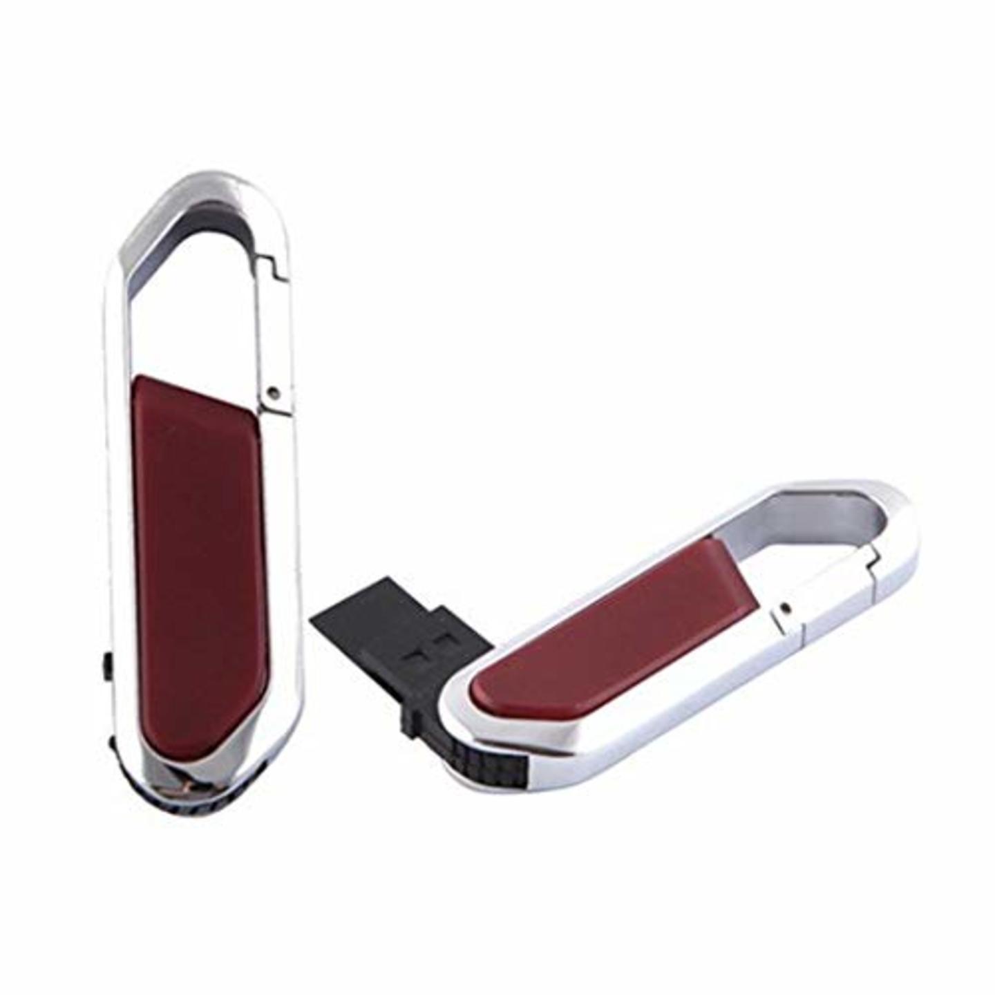 SMKT™ Leather USB Pen Drive with CARBINER 32 GB/Carabiner Keychain Clip Side Rotating Flash Drive 32 GB Pen Drive