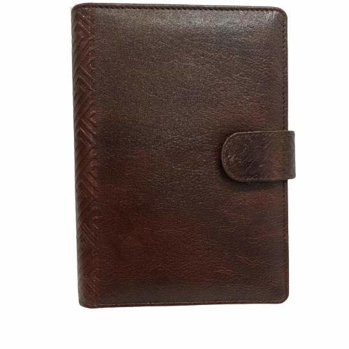 SMKT™ Genuine Leather 6 Ring Binder Planners Diary 2021 Dated Handy Business Organizer-Planner/Daily Day Planner, Business Personal Diary, Card-Document Holder for Conference/Meeting with Pen (Brown)