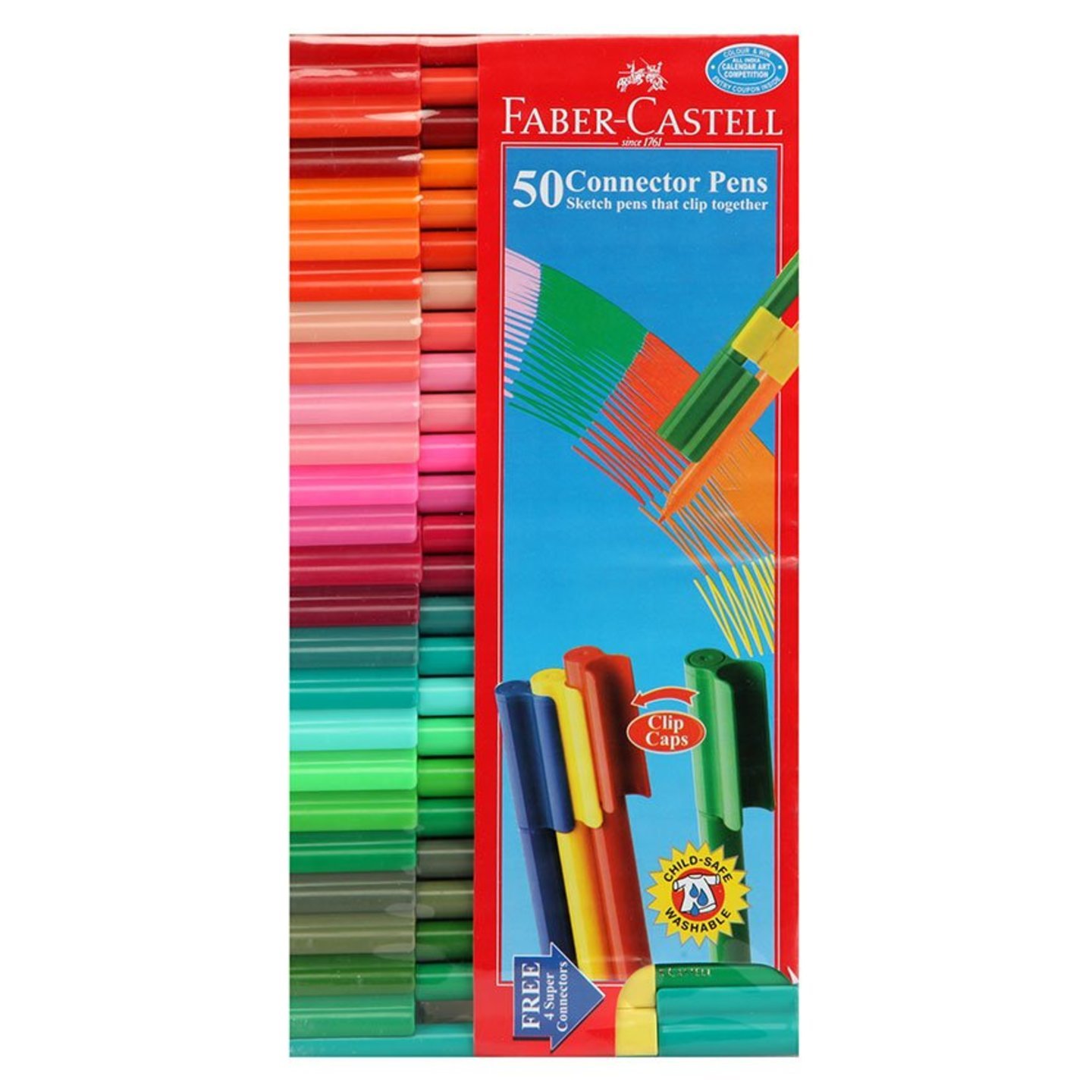 Faber Castell Connector Pen Set - Pack of 50 for art