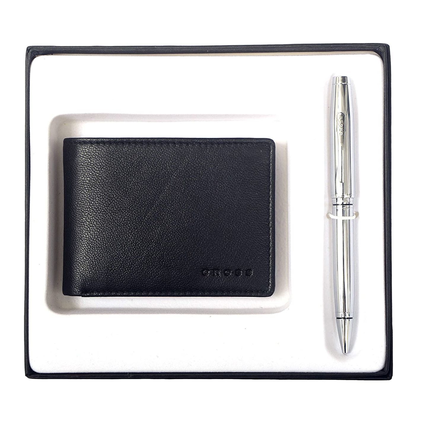 Coventry Chrome Ball Point Pen with Cross Wallet