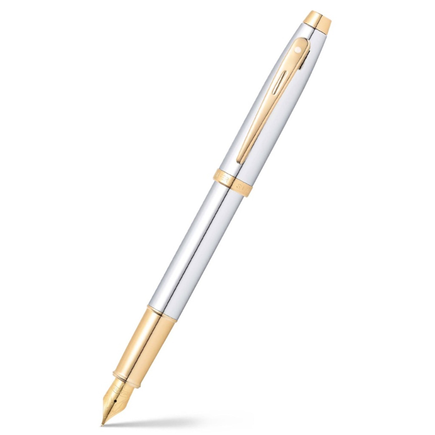 Sheaffer 9340 Gift 100 Fountain Pen – Bright Chrome With Gold Tone Trim