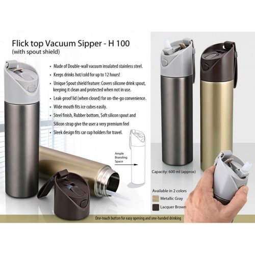 Power Plus Vacuum Flask with flick open top 600 ml