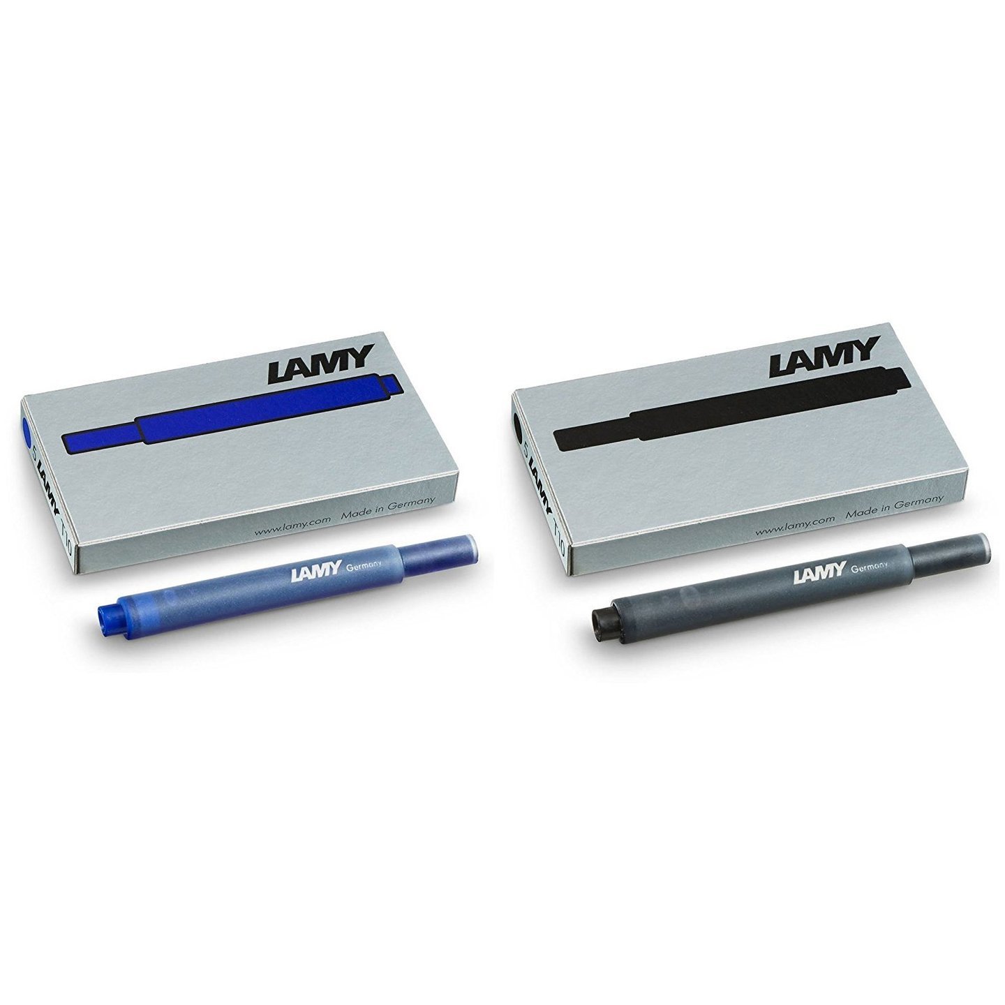 Lamy T-10 Ink Cartridges 1 Pack Of Black + 1 Pack Of Blue