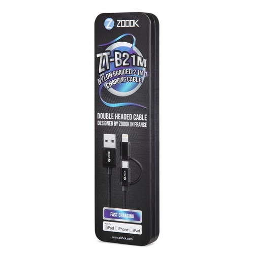ZT-B21M MFI CERTIFIED 2 IN 1 CABLE