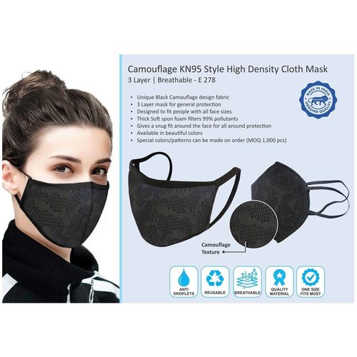 COMOUFLAGE KN95 STYLE HIGH DENSITY CLOTH MASK 3 LAYER E278