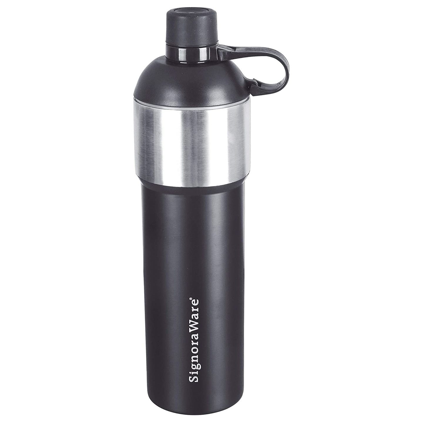 Signoraware Vista Stainless Steel Vacuum Flask Bottle, 800ml, Black