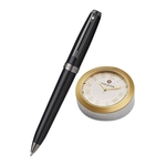 SHEAFFER 9144 Ballpoint Pen With Gold Chrome Table Clock