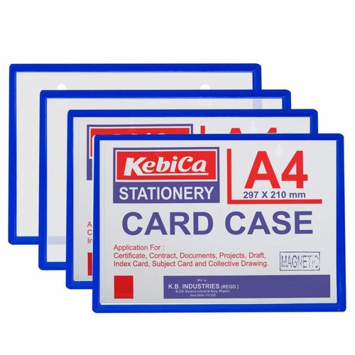 Kebica A4 Size (8.27 × 11.69 inches) Wall Sign Holder Frame. Perfect for Store Office School (Set of 4, Random Colors)