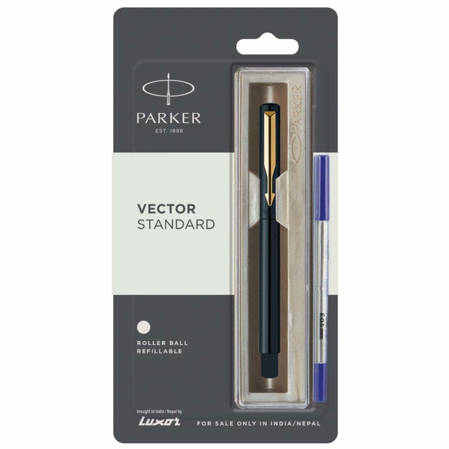 Parker Vector Standard Gold Trim Roller Ball Pen 