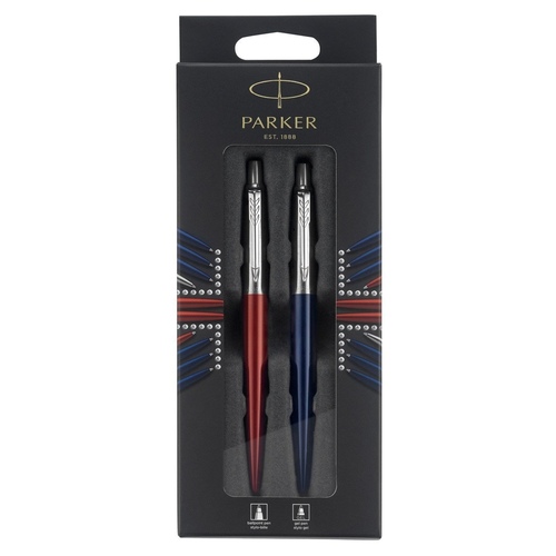 Parker Jotter London Duo Discovery Pack Red Kensington Ballpoint Pen and Royal Blue Gel Pen