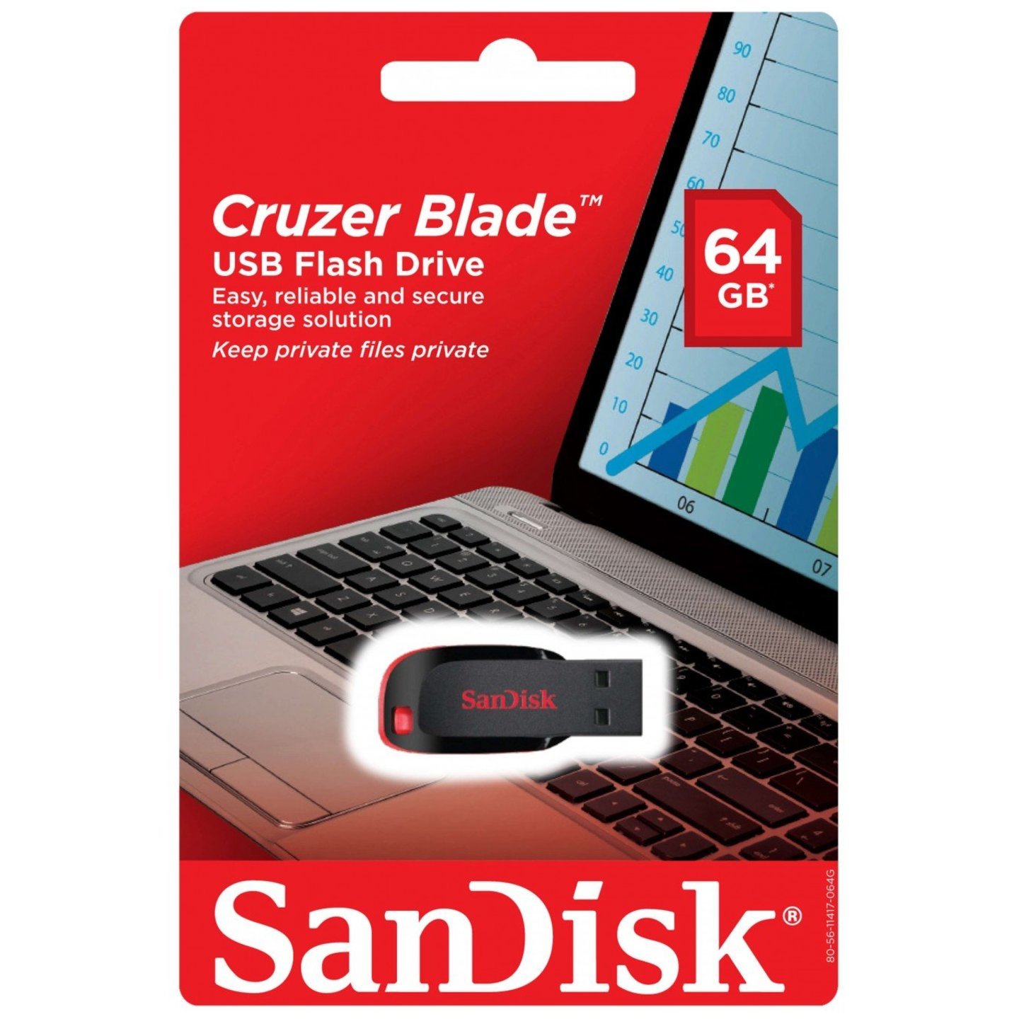 SanDisk 64 GB Pen Drive, 2.0, Cruzer Blade, CZ50