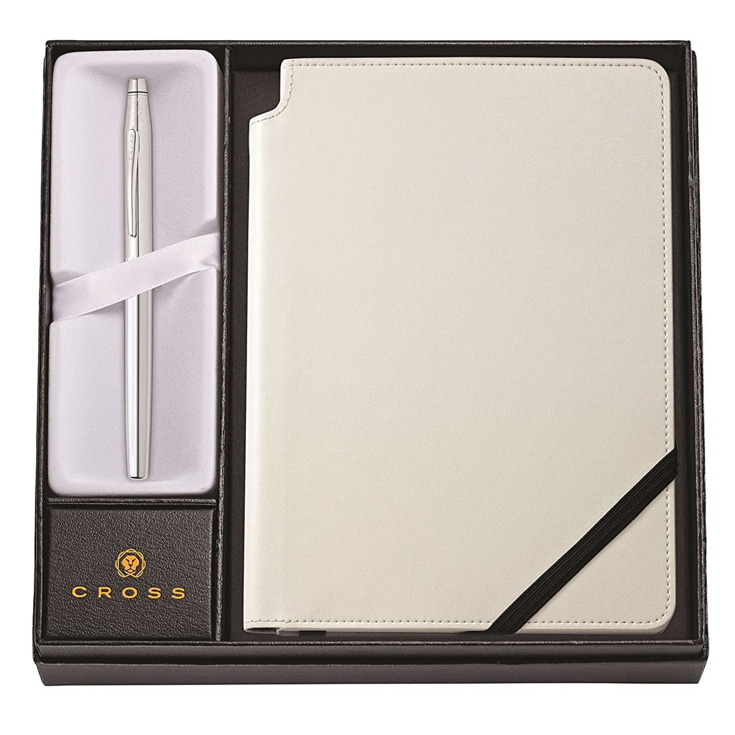 Cross Century Chrome Rollerball Pen & Medium White Journal