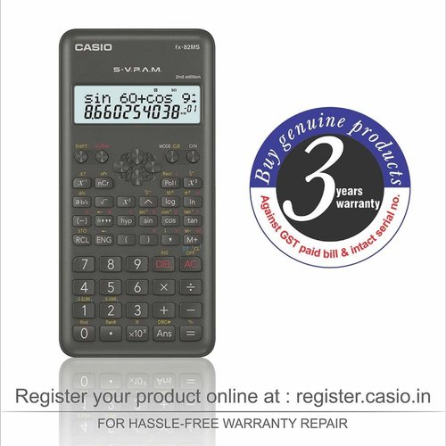 Casio FX-82MS 2nd Gen Non-Programmable Scientific Calculator, 240 Functions and 2-line Display