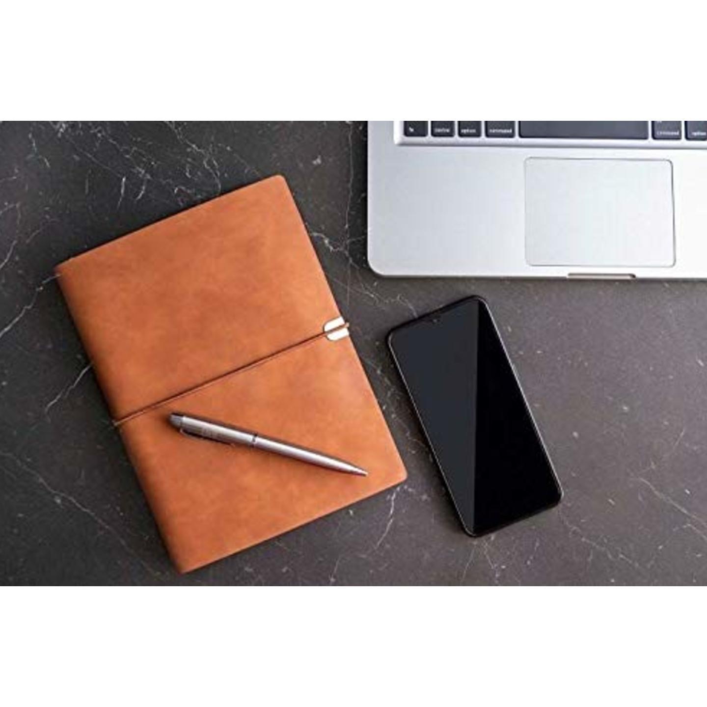 Leather Finish Refillable Sheets 200 Pages Pen Holder 4 Colour Options Organizer Diary Planner Notebook Journal for Business Executives Tan