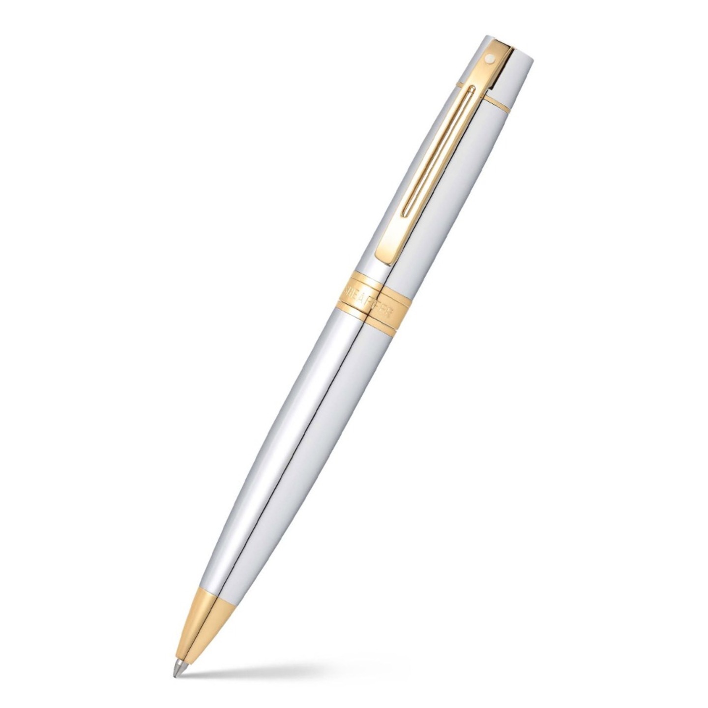 Sheaffer 9342 Gift 300 Ballpoint Pen – Bright Chrome With Gold Tone Trim